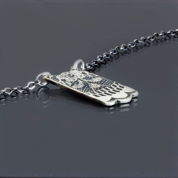 Small Elegant Silver Lace Necklace (No. 4) - Etched Sterling Silver by Lisa Hopkins Design
