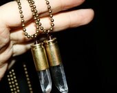 Quartz Crystal Bullet Shell Necklace