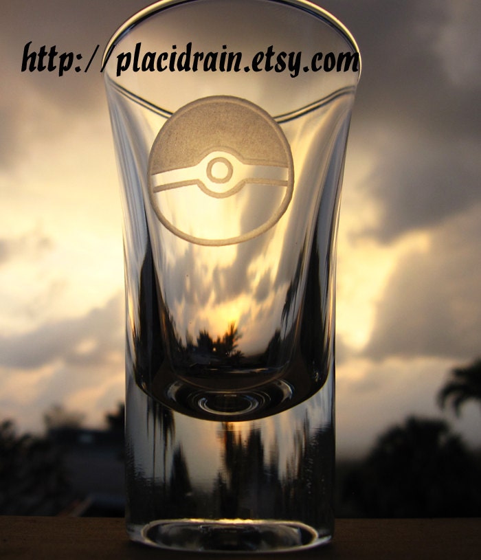 POKEBALL Hand Engraved Fanart (Shot Glass - 2oz-)