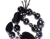 Black bling bracelet with heart