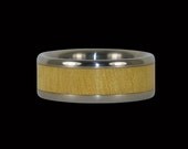 Hawaiian Titanium Ring inlaid with Pau Amarello