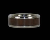 Hawaii Titanium Rings Walnut wood inlay Titanium Ring