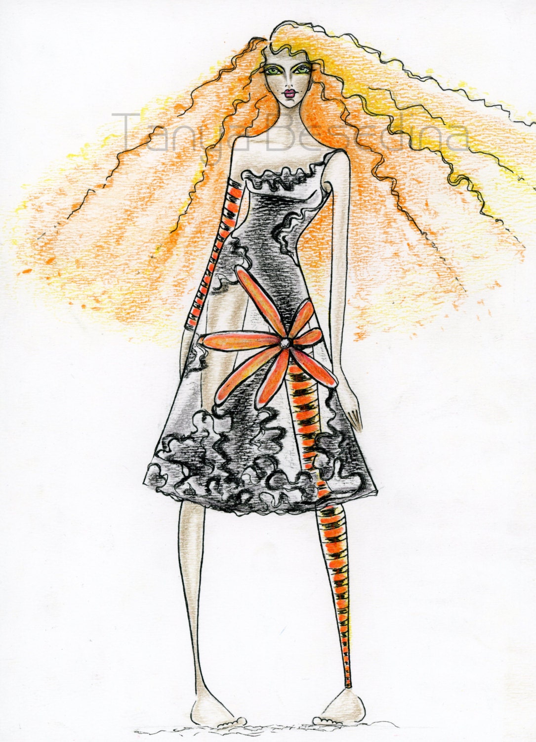 Julia Print from my original illustration 8x10 by Tanya Besedina