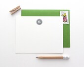 Circle Monogram Letterpress Stationery - Custom set of 35 note cards