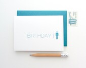 Letterpress 'Birthday Boy' Card - Teal