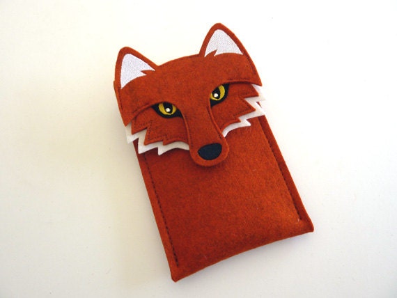 Samsung Galaxy S3 or S4 case - Fox in rusty felt - Made to order