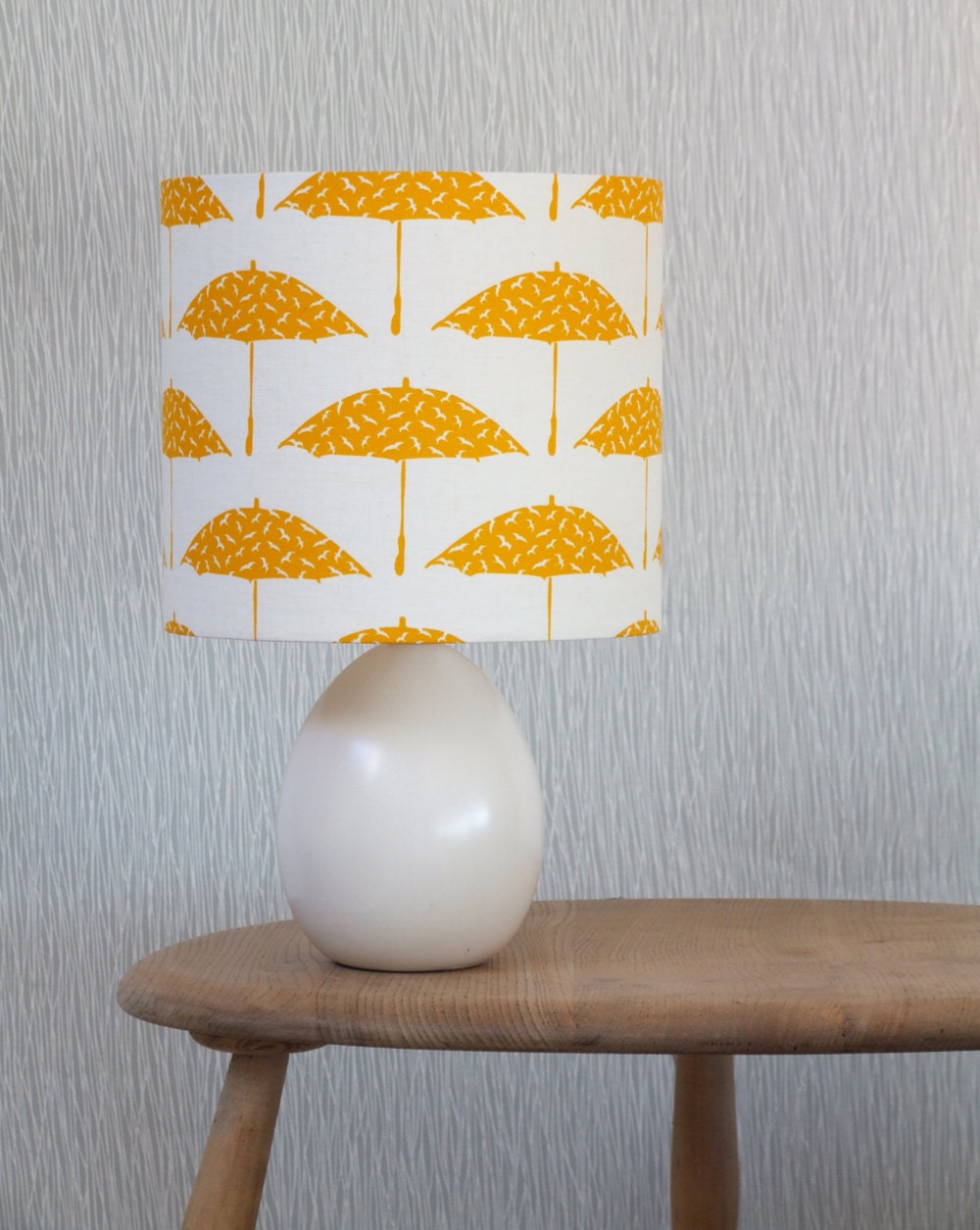 Hand Printed Bird Brolly Lampshade Kit in Sunshine Yellow, 20cm
