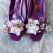 spring wedding shoe clips, white flower shoe clips, purple bridal shoe clips - GAIETY - rustic wedding, lime green berries