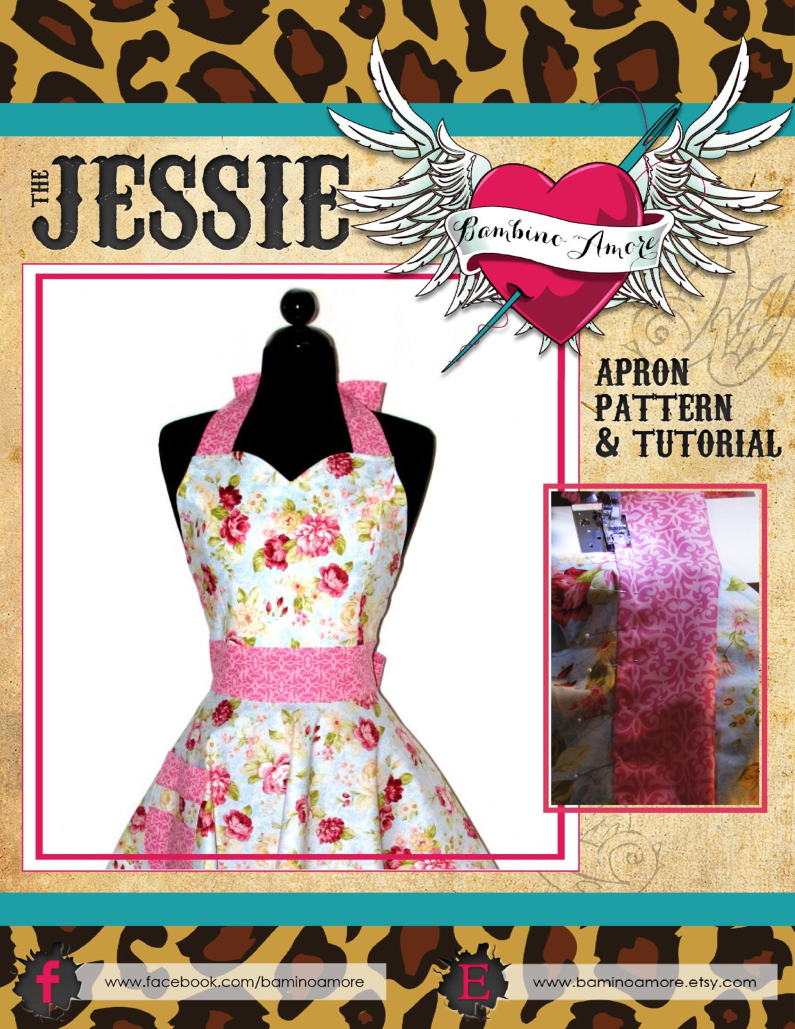 Retro Apron Pattern - Sweetheart Neckline Sexy Womans Apron Pattern - Vintage Apron Style Pattern - PDF Instant Download