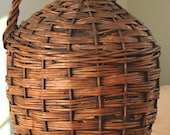 Vintage French Demijohn Wicker Rattan