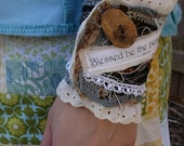 Blessed be the Peacemakers Christian Scripture Bible Vintage Lace Cuff Bracelet