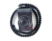 Paracord Camera Strap, Black 30" Handwoven Custom Colors and Sizes Made to Order