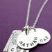 Personalized Jewelry in Sterling Silver - Under the Oak Tree Plus TWO - Handstamped Tree of Life w/ Couples Initials - Personalized Necklace