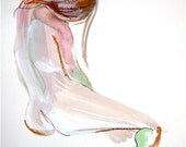 Nude 1198 original watercolor painting by Gretchen Kelly