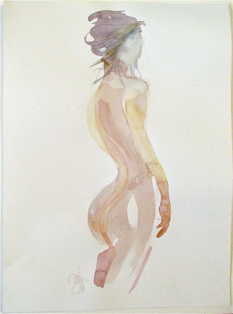 Nude 1203 original watercolor painting by Gretchen Kelly
