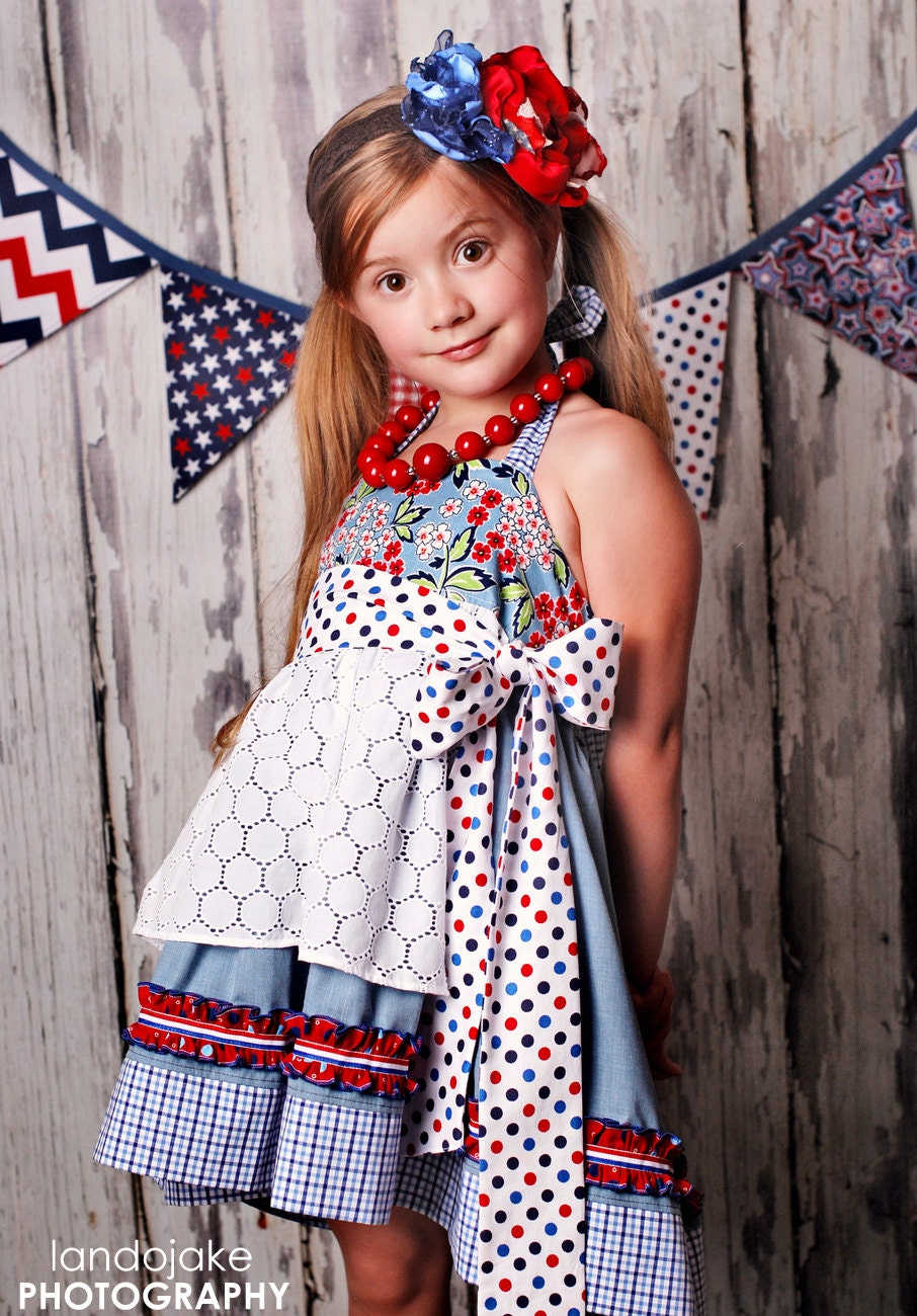 Made to match Old Glory Halter by 3lp Couture Chunky Necklace for girls