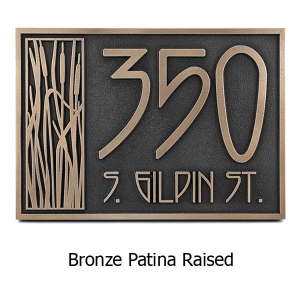 Cattail Craftsman House Numbers 18x8.5 inches Up to 5 Address Numbers for your Bungalow by Atlas Signs and Plaques