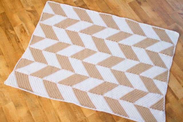 Instant Download - Crochet Pattern - Herringbone Blanket