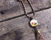 long and light. vintage components floral pendant necklace - joeyfivecents