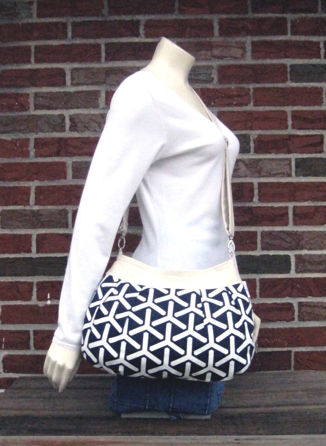 Little Sophisticate Purse in Cloud9's Tridents in Ocean, Organic and Recycled Fabric