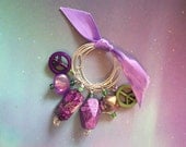PURPLE HAZE  wine charms - Set of 6 drink markers for mugs & stemware - Barware