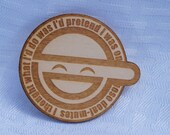 Wooden Magnet- Laughing Man from Ghost in the Shell