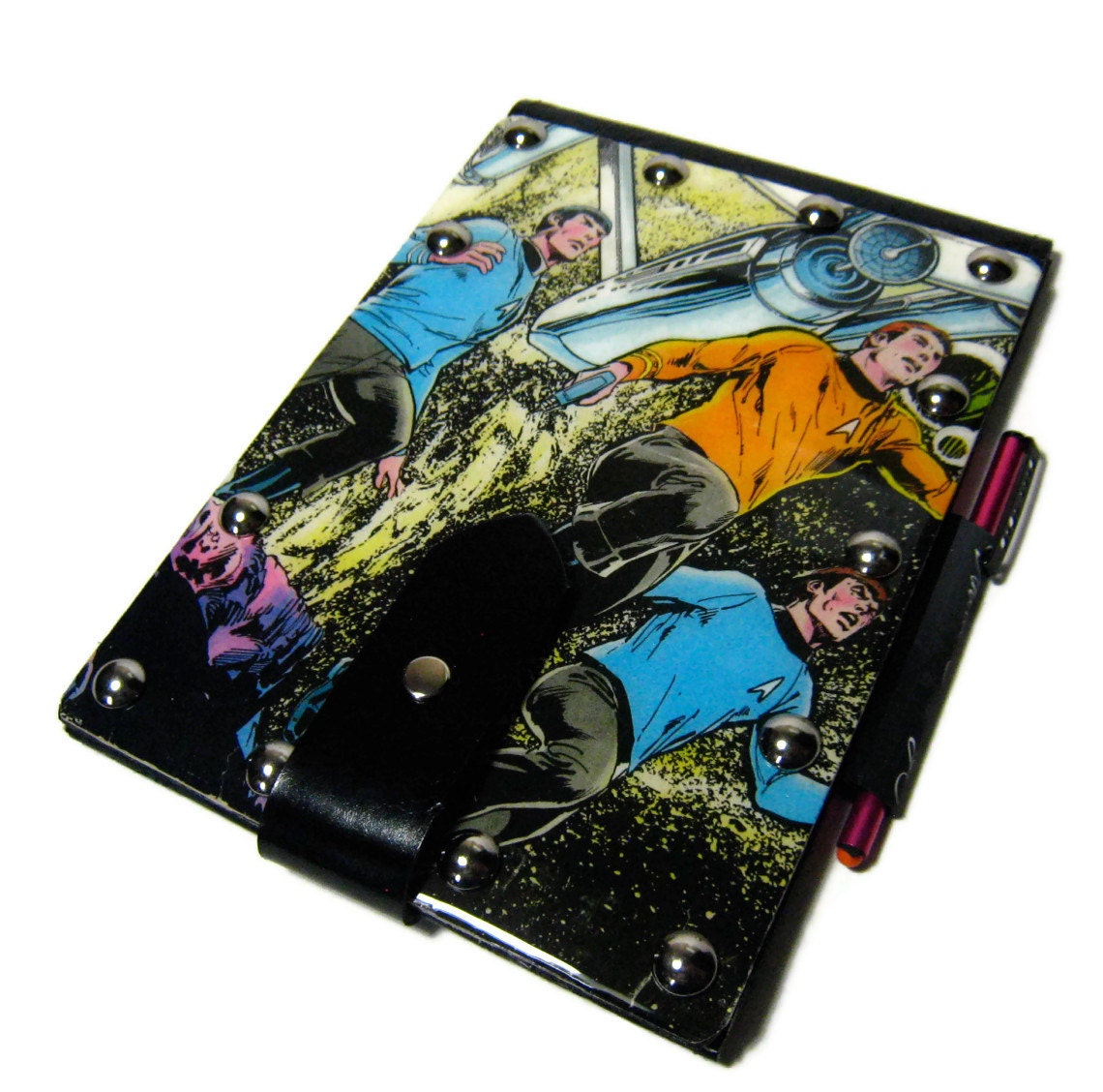 iPad mini Case Leather Nook Kindle or Nexus case upcycled from  vintage Star Trek 1970s record cover