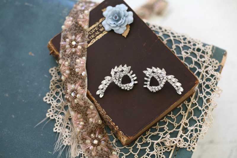 Vintage Rhinestone Earrings, Bridal Earrings, Wedding Earrings, Wedding Jewelry, Ready to Ship in 1 -3 Days