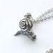Silver Snail necklace in Solid White Bronze with Sterling Overlay Garden Snail