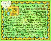 Explorer-in-Bloom Manifesto (8x10 doodle print)