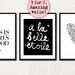 3 FRENCH PRINTS SET - Paris Is Always A Good Idea, A La Belle Etoile & Je T'Aime (in Classic Black and White)