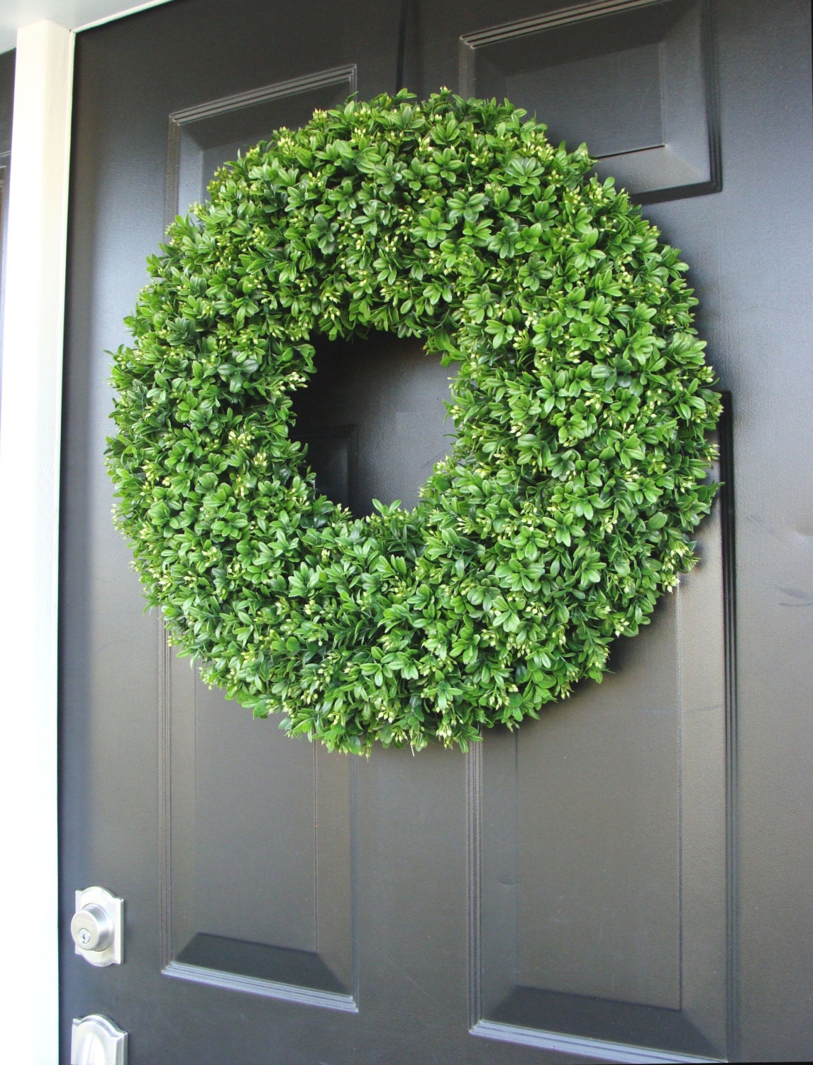Realistic 20 inch Faux Boxwood Wreath (sizes 14 to 30 inches available)- Wedding Door Decor- Spring Wreath