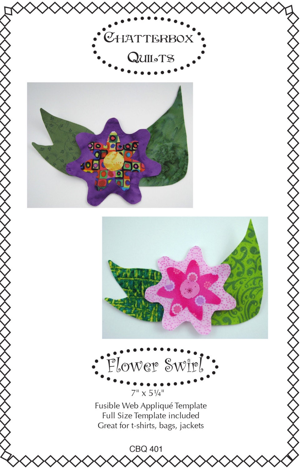 Applique Template in Downloadable Format - Flower Swirl