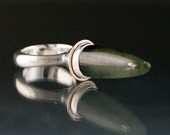 Green Quartz Ring Sterling Silver Ring Actinolite Quartz Gemstone Ring