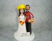 Bride & Groom Sports Fans Personalized Wedding Cake Topper