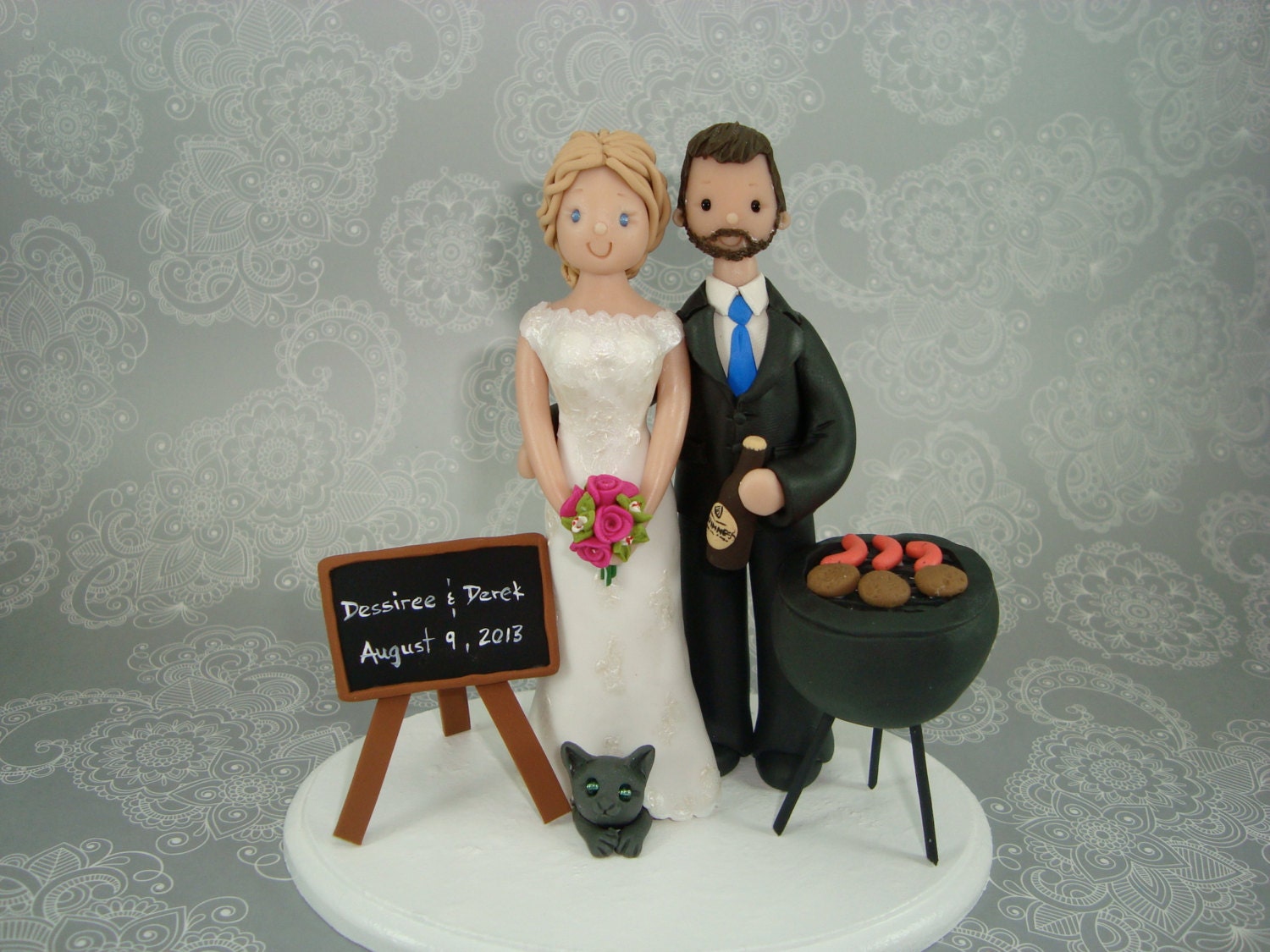 Personalized Bride & Groom Wedding Cake Topper