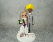 Bride & Groom Sports Fans Customized Wedding Cake Topper