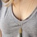 Long gold necklace - gold bar necklace - crushed pyrite necklace - pyrite jewelry - gold jewelry - black gemstone necklace - Sea and Cake