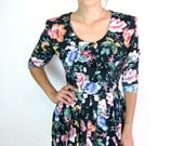 Floral Patterned 80's Dress