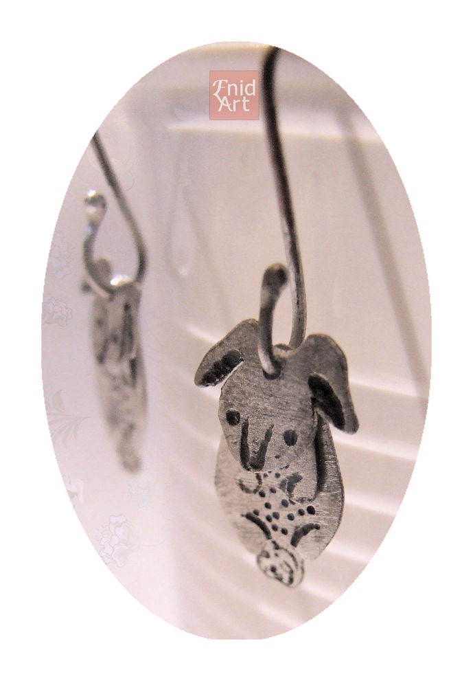 Qute little rabbit earrings made of sterling silver