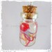 Weekend Sale. Miniature rainbow jellyfish. Polymer clay bottle necklace or keyring. Free US shipping.