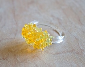 Glass Cluster Ring - Yellow