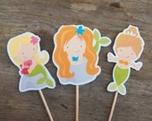 Mermaid Party - Set of 24 Assorted Mermaid Cupcake Toppers by The Birthday House Il_170x135