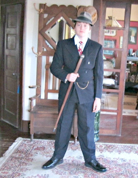 Steampunk Mens Suit 1930s  Double Breasted Vintage Macintosh Hollywood Studio Looks great on Ladies too