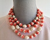 Vintage Western Germany Triple Strand Retro Signed Necklace Jewelry