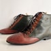 90s Grunge Ankle Booties Lace-up Leather Size 6 Editions brand