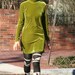 Green Velvet Mini Dress Turtleneck Cocktail Vintage Small