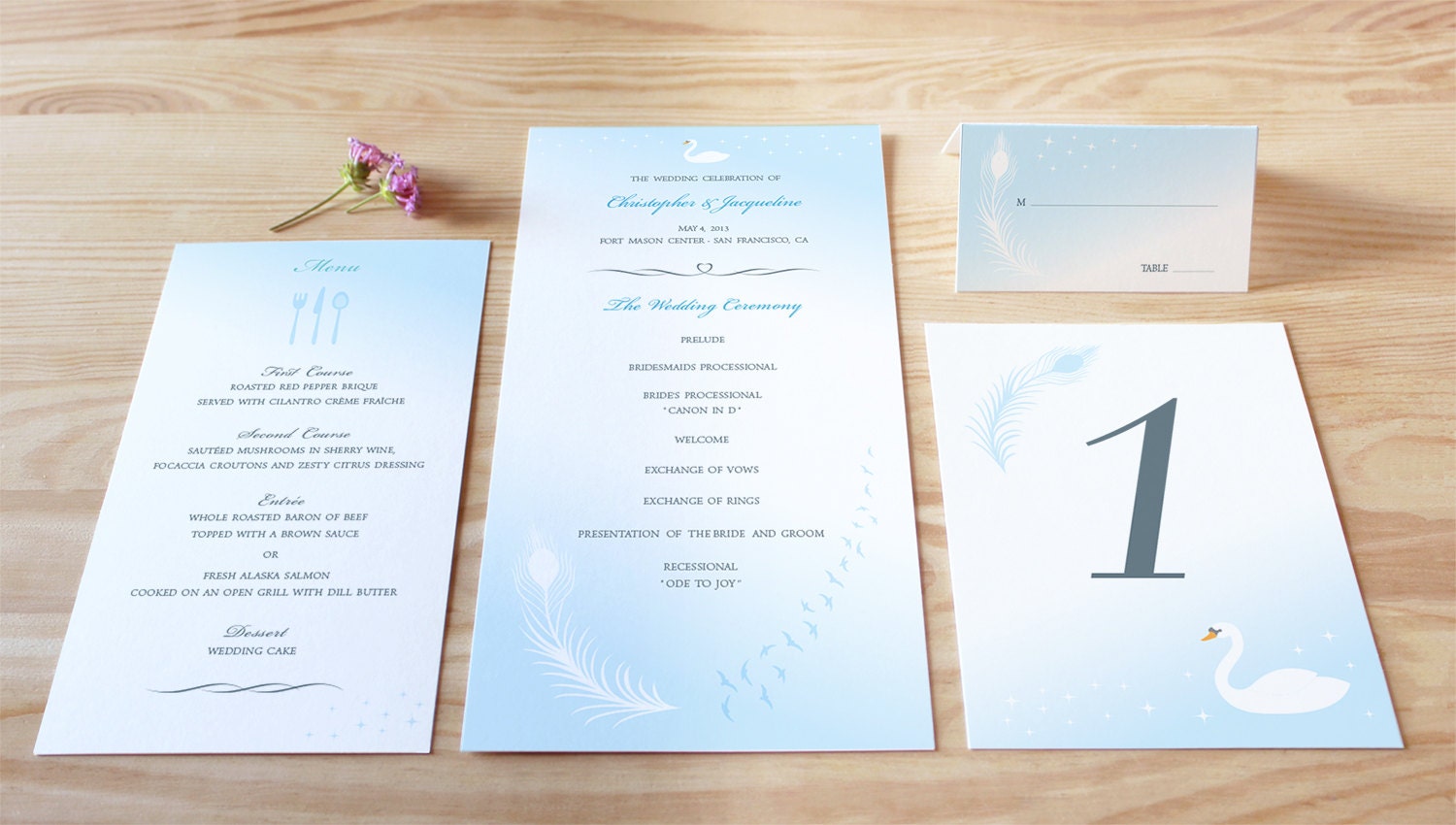 San Francisco Wedding Reception Package of 50 (FREE Table Number Cards) - Palace of Fine Arts