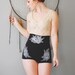 Sabina - Black Ultra High Waisted Jersey Shorts - By Bark Decor - Floral Boho Pinup Jersey Spandex Shorts