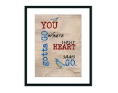 Original Typography print 8x10 digital sign text words birds wall decor